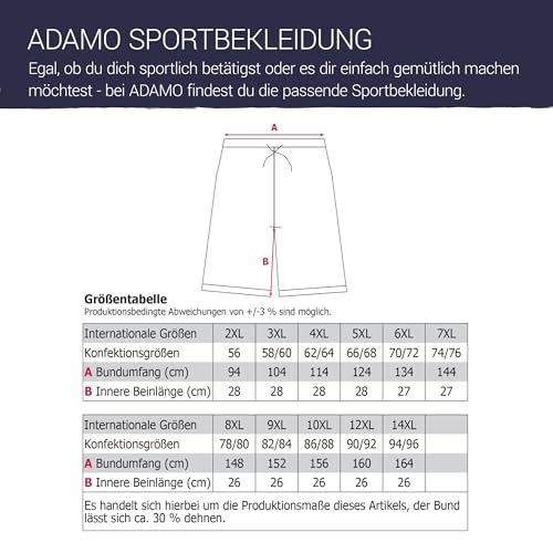 ADAMO Schwarze Kurze Jogginghose in großen Größen bis 14XL, Größe:14XL