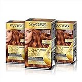 Syoss Oleo Intense - Tinte 7-77 Cobrizo Vibrante - Sin amoniaco, pack de 3