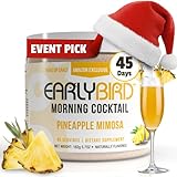 EarlyBird Morning Cocktail - Pineapple Mimosa 45 Servings - Clean Energy Drink (Natural Caffeine), Increased Motivation (Nootropics), Supercharged Hydration (Electrolytes) - Wake Up Early Drink w/