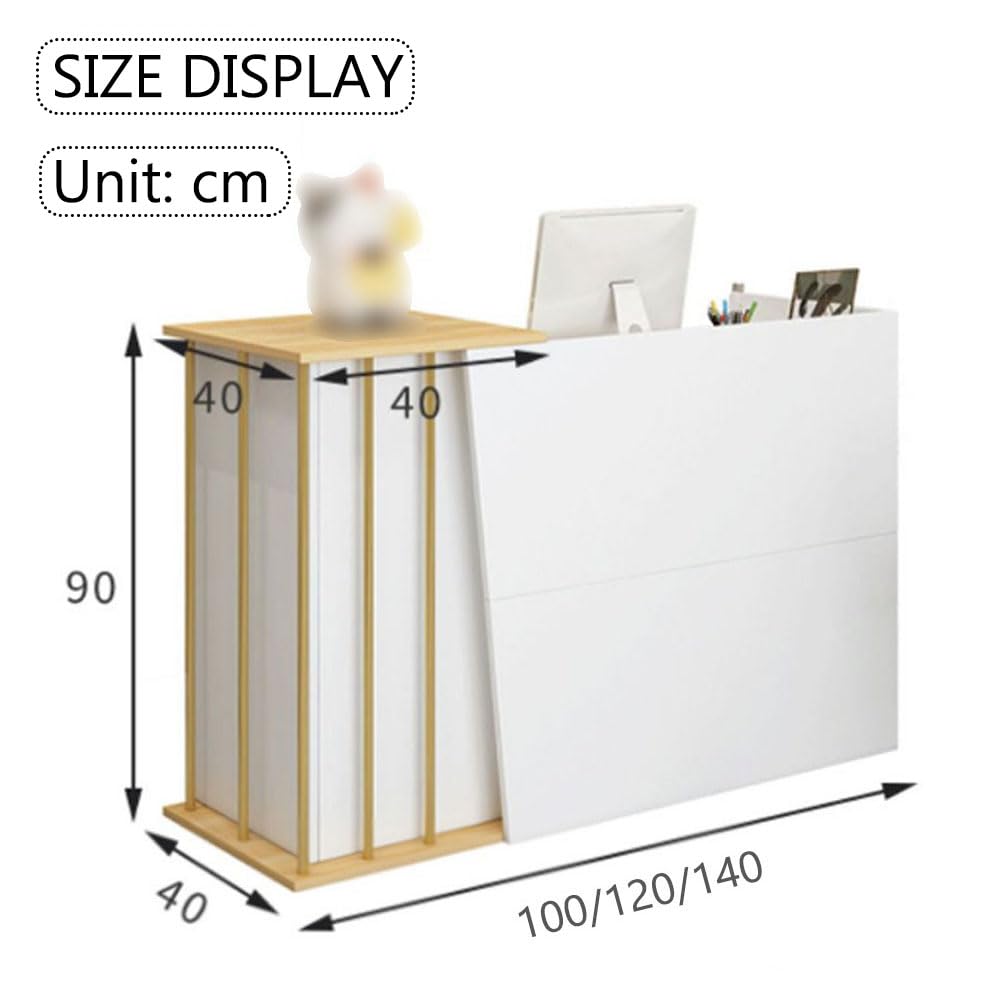 Slish & Secure - Recept desk multifunzione con serratura, 140 cm, bianco, per negozi, uffici e aziende, soluzioni per il servizio clienti Slish & Secure
