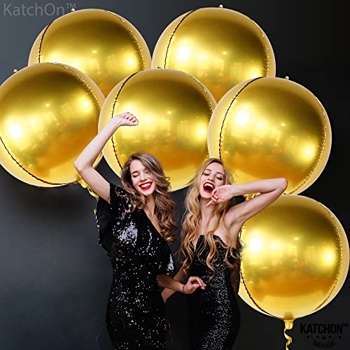 Image of KatchOn, Big Gold Foil Balloon - 22 Inch, Pack of 6 | Gold Mylar Balloons for Golden Party Decorations | Metallic Gold Balloon Birthday Party Decor, Wedding, Gold Graduation Decorations 2026