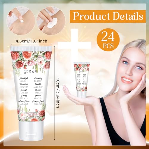 Image of 24 Pcs Mini Sunscreen Bulk for Summer Party Wedding SPF 30 Water Resistant Sunscreen Lotion Bulk 1oz Travel Size for Thank You Gifts Wedding Supplies (Religious)