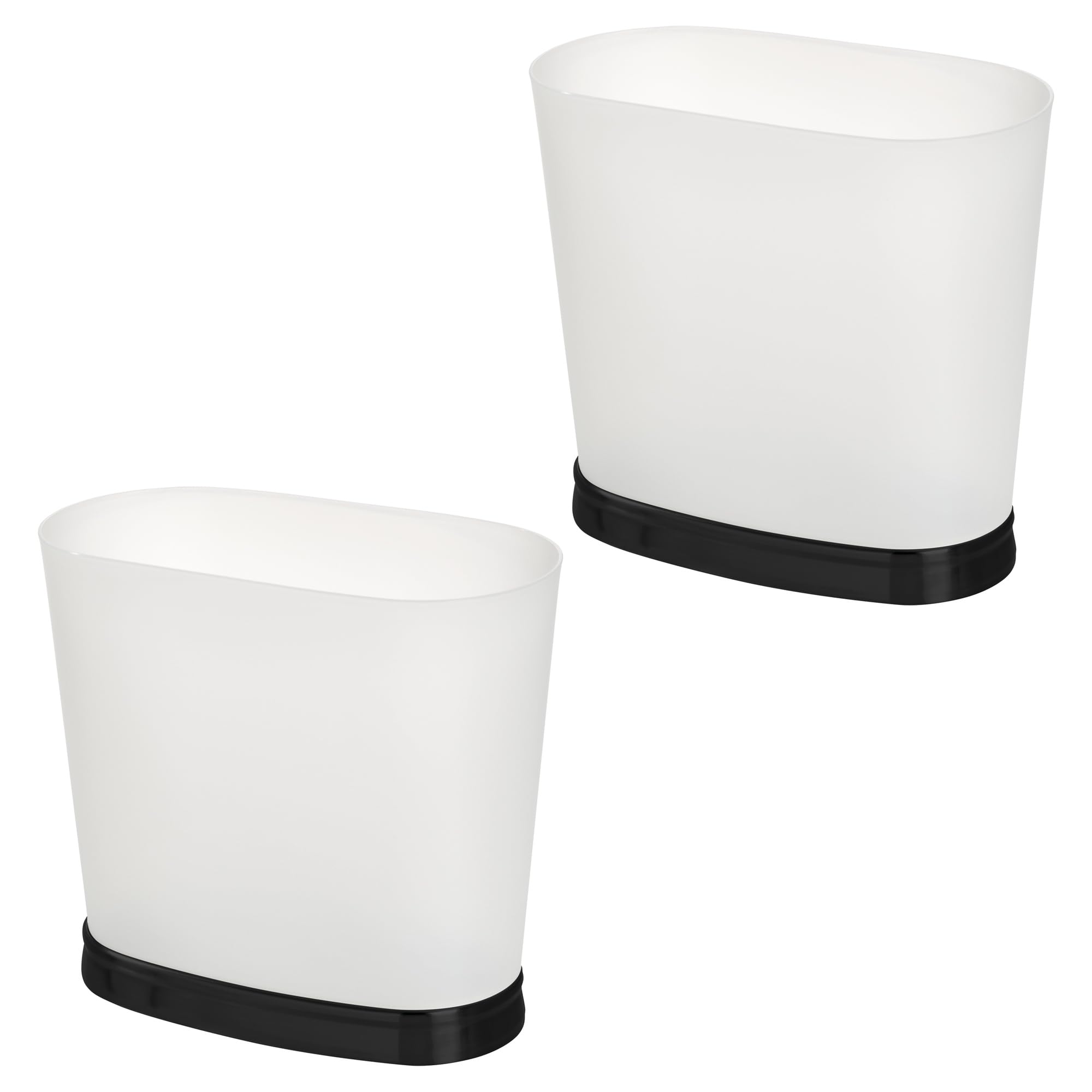 Poubelles de salle de bain iDesign ovales gain de place pour petits espaces