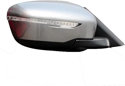 Conjunto de espejo retrovisor lateral de coche compatible con Nissan X-trail 2014 2015 2016 2017-2020 con luz de advertencia de flash plegable para