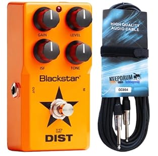 Brand: Blackstar LT-Dist effect pedal for electric guitar + Keepdrum guitar cable 6 m Ideal for bluesy sound and rocking overdrive ISF technology (infinite shape feature) Sturdy metal housing Keepdrum guitar cable jack 6.3 mm 6 m