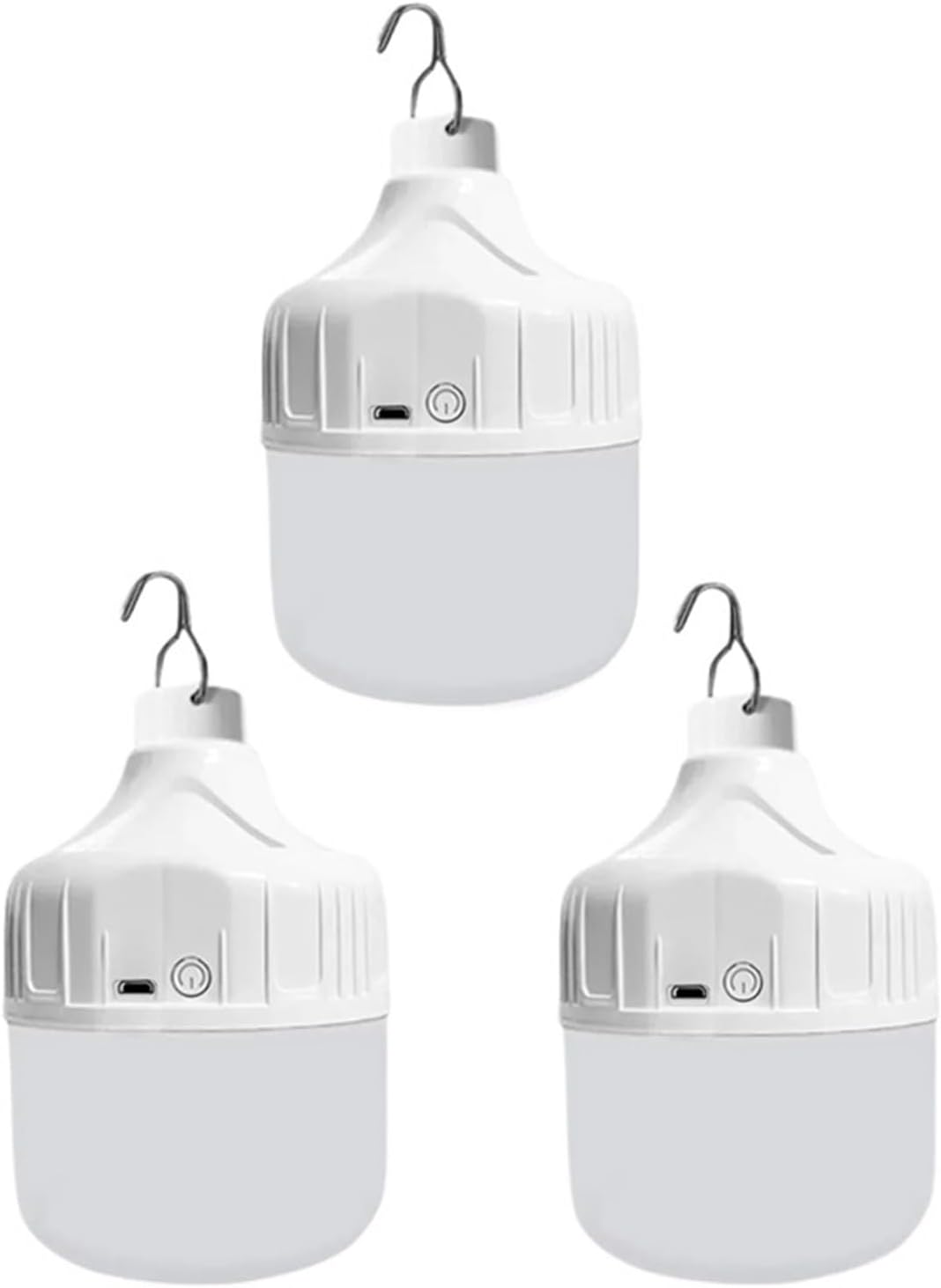 1/2/3/4Pcs Rechargeable LED Lamp Bulb 3Modes Portable Flash Light Perfect Suitable for Camping Fishing Tent Light(3pcs)