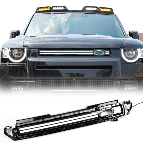 Upgraded Front Grille Light for 2019-2023 2024-2025 Ford Ranger Grill Light Bars Fits Lariat XL XLT Rapt0r Grills Car Accessories (Universal Fit Design-Amber)