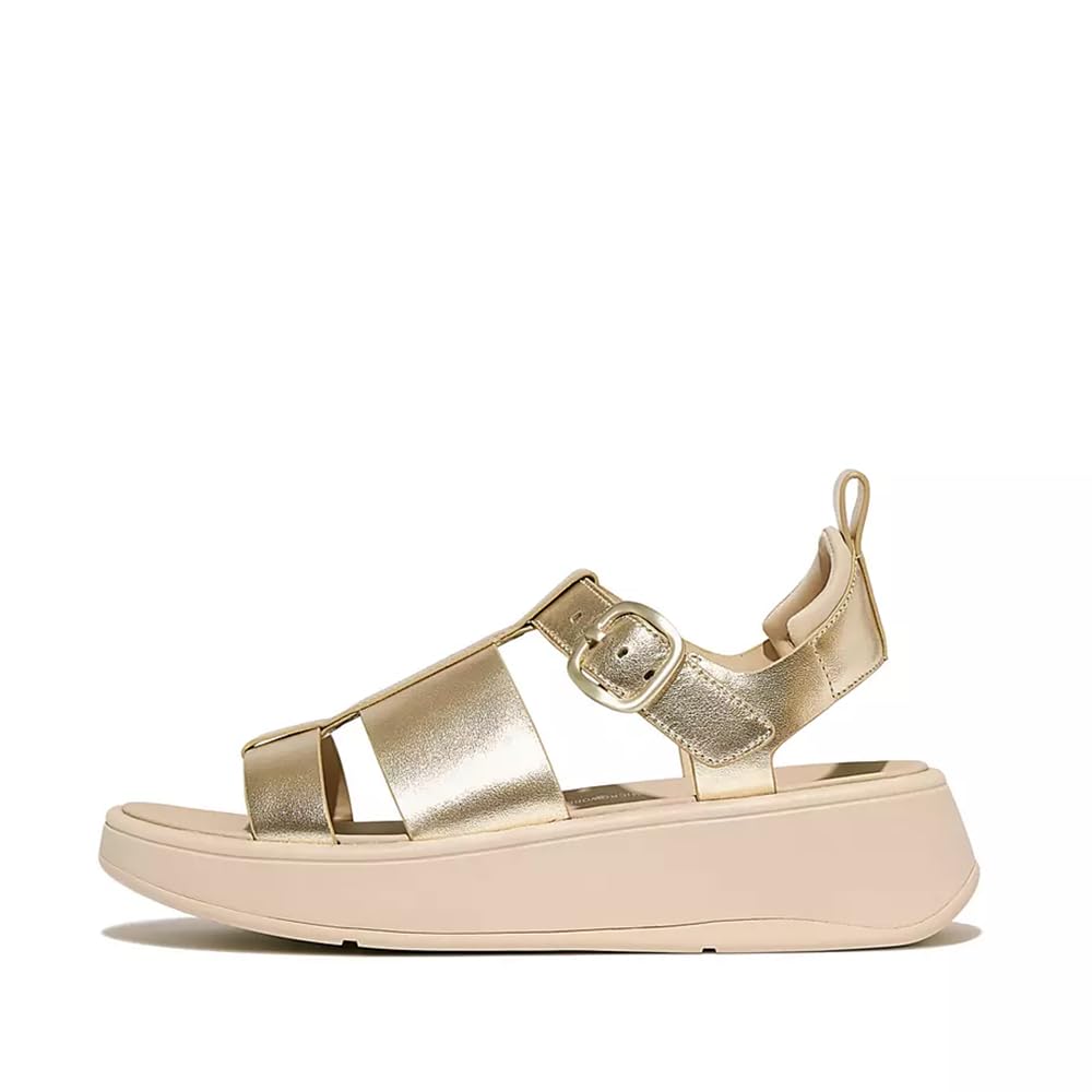 Fitflop F-mode Metallic Leather Flatform Fisherman Sandals Sandale de pêcheurFemme