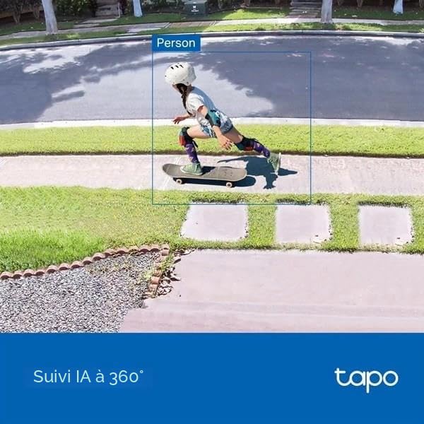 TP-Link Tapo C560WS | Caméra de Sécurité Extérieure Wi-FI 6 4K 8MP | Détection Locale de Visage | Détection Humain/Animaux de Compagnie/Véhicule | Lumière stellaire Vision Nocturne Colorée | IP66