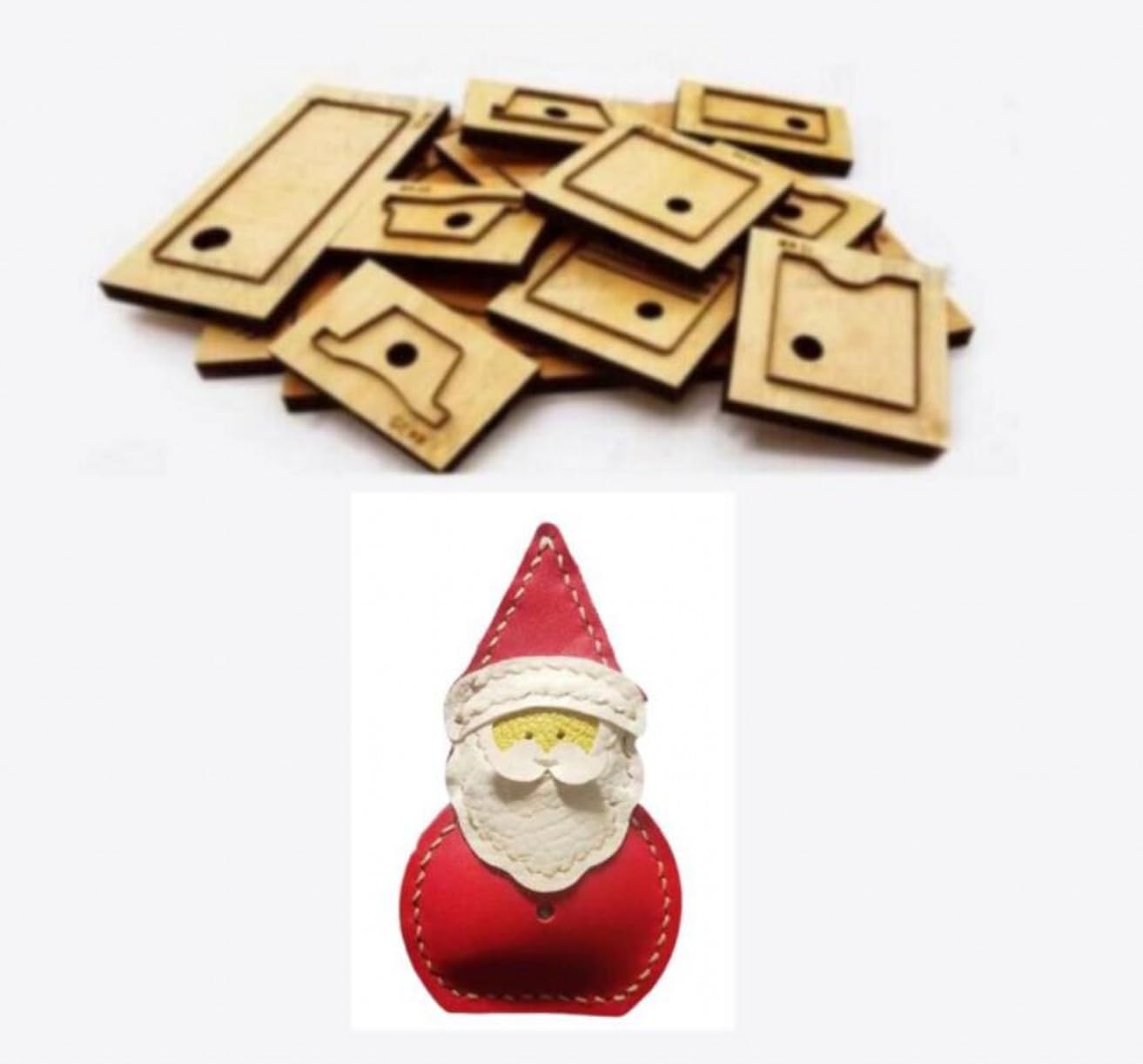 Molde de madera de acero, troquelado de cuero, molde de troquelado para álbumes de recortes, herramienta de plantilla para manualidades, colgante de decoración de Papá Noel
