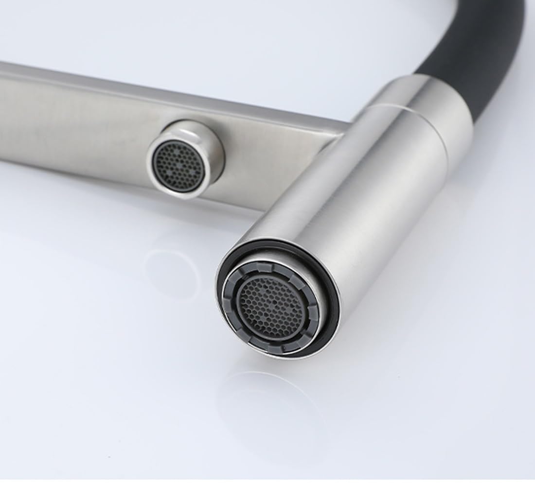 Robinet de cuisine avec douchette extractible - Mitigeur monocommande pivotant à 360° pour débit d'eau haute pression