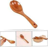 Vista 2 de Yardwe Cuchara asiática de gachas de avena cuchara de madera para servir arroz mango cómodo para uso prolongado
