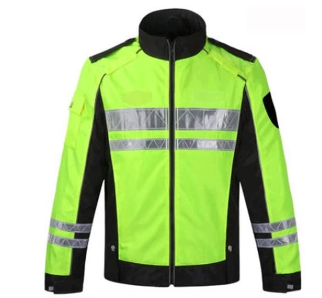 Chaleco de Alta Visibilidad Traje reflectante de ciclismo, chaqueta de seguridad de tela oxford a prueba de agua reflexivo de alta visibilidad fluorescente amarillo Chaleco de Seguridad ( Blue : Grün