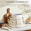 Ammeloo Ceramic Pots and Pans Set Non Stick, Non Toxic Cookware Set with Removable Handles, 18 Pcs Healthy Kitchen Cooking Set, Induction Ready, Dishwasher & Oven Safe, PFAS PFOA & PTFE Free #5
