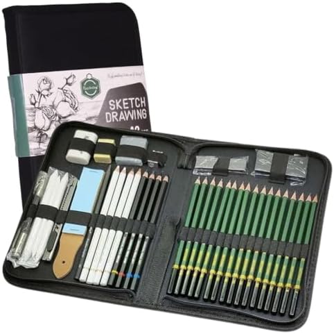 QALAM KAARI Professional Sketch & Drawing Tool Kit with Zipper Case ...