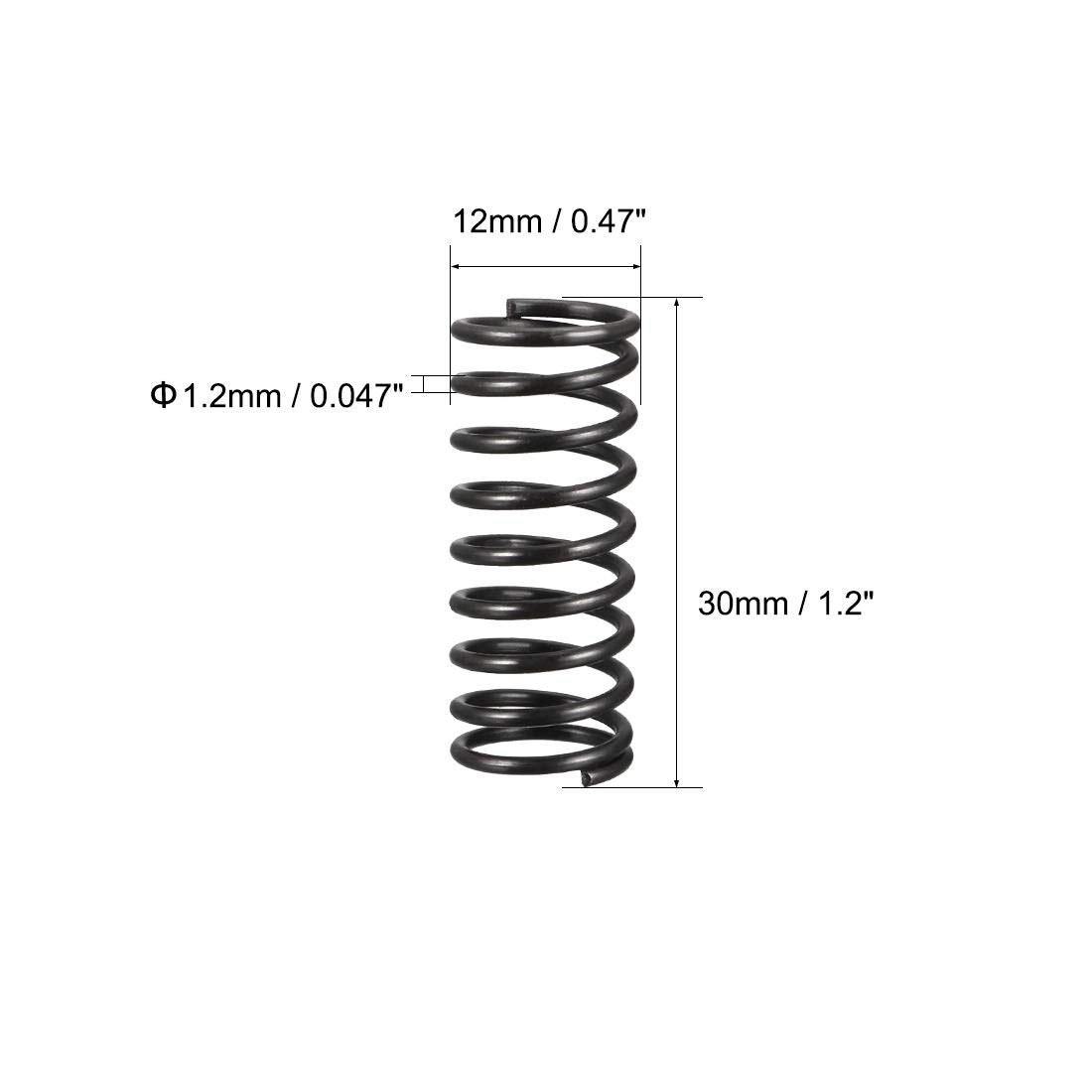 Ressorts De Compression Inox 304 - Fil 1.6mm - Diamètre 10-30mm - Longueur 10-100mm