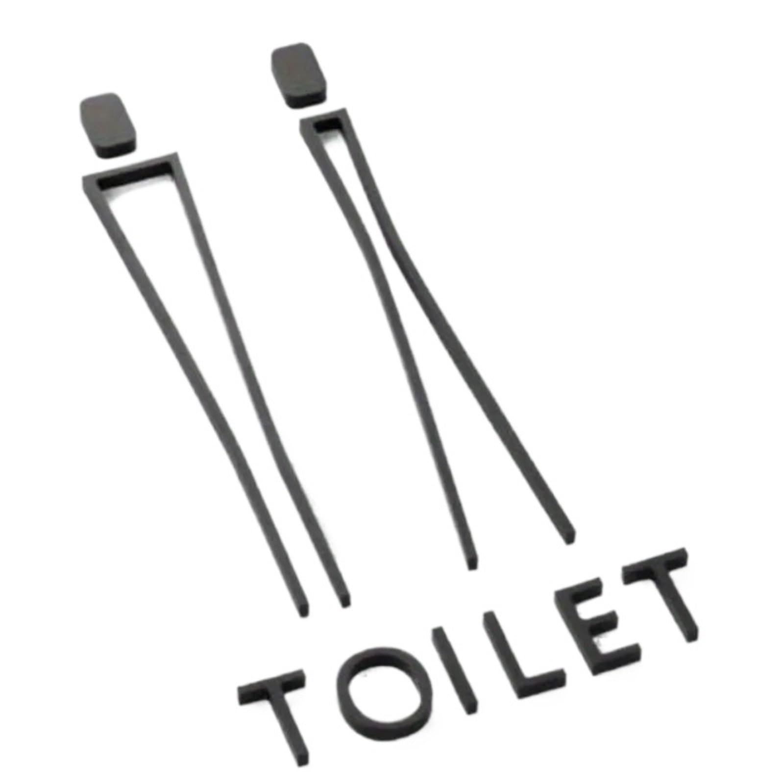 Toilet Sign Metal Washroom Signage - Design For Restrooms & Bathrooms, Distinctive Door Logos With Sleek Finishes(Black)