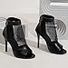 Makmeoyw Fashion Peep Toe Mesh Air Summer Booties Women Gladiator Sandal Open Toe Ankle Boots Lace Stiletto High Heels Black Sandal Size 43