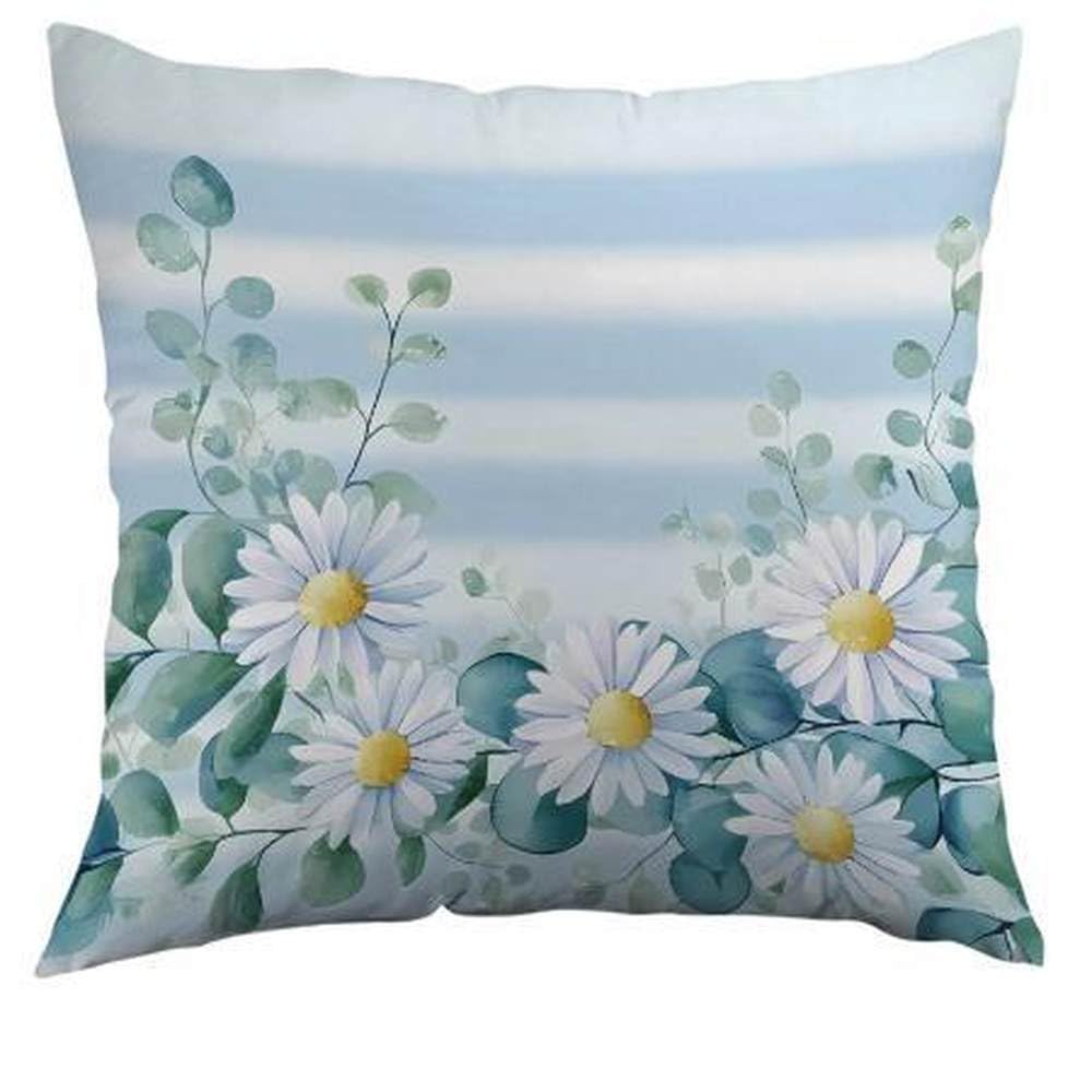 Cushion Covers 45 X 45 Green Leaves Square Cushions With Covers,Sofa Pillows Decorative Soft Linen Outdoor Cushion Covers,Pillowcase For Couch,Bedroom With Invisible Zipper,18X18 Inches