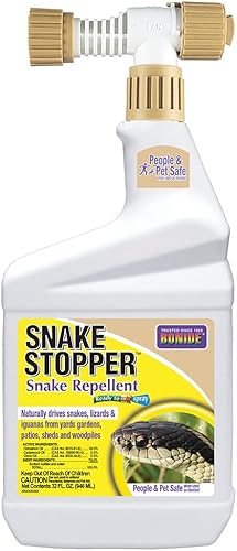 Bonide Snake Stopper - Repelente de serpiente, 32 onzas listo para rociar, disuade a las serpientes del patio y el jardín, seguro para personas y
