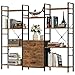 OYRREU 150W x142Hcm Alta Libreria con 3 Tessuto Cassetti, 10 Cubi Libreria Scaffale Legno Rustico, Verticale&Salvaspazio, Scaffale Librerie per Soggiorno, Camera da Letto, Cameretta, Cucina, Giardino immagine