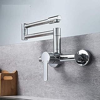 GXFJKHGHHG Bateria kuchenna bateria kuchenna kran kuchenny bateria zlewozmywakowa kran krany kuchenne składany kran naścienny umywalka kran powierzchnia chromowana łazienka z jednym uchwytem