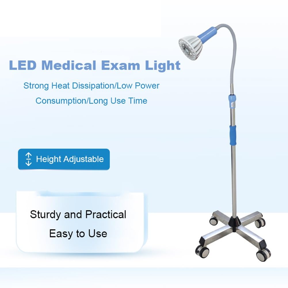 LED-Untersuchungslampe, medizinische Untersuchungslampe, Kaltlichtquelle, weißes Licht, Edelstahlsockel für die ambulante Gynäkologie, Stomatologie, 28 W
