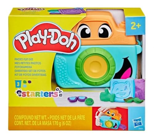 Play-Doh Kit Inicial Fotos Divertidas, conjunto de massinha com 3 potes de massa de modelar e acessórios, brinquedos criativos para crianças acima de 2 anos, presente