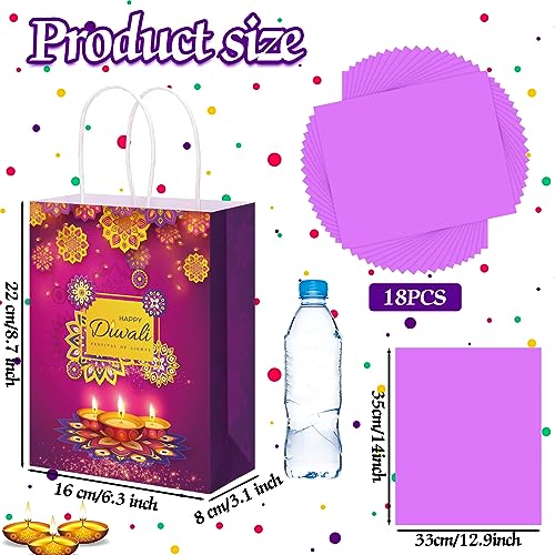 Qilery-18-Pcs-Diwali-Gift-Bags-with-Tissue-Paper-Diwali-Party-Favors-Diwali-Candy-Goody-Bags-with-Handles-Indian-Diwali-Treat-Bags-for-Diwali-Party-Indian-Celebration-Supplies-Decoration