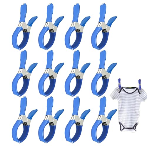 Genérico - Sujetadores para lona de piscina, 12 piezas, mango antideslizante de acero inoxidable, accesorios para cubierta de piscina, para jardín, playa, césped, terraza, muebles de invierno