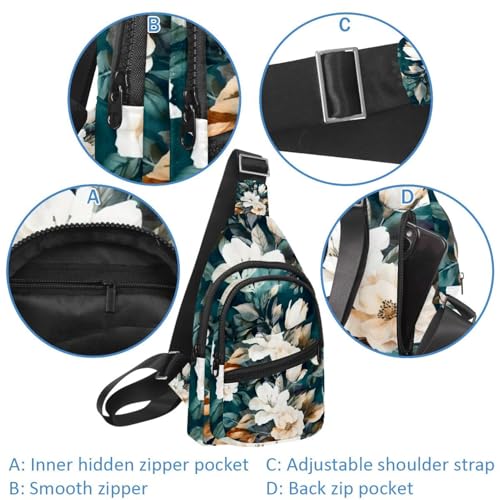 Sac à bandoulière à motif floral multicolore avec fleurs et sangle - 2