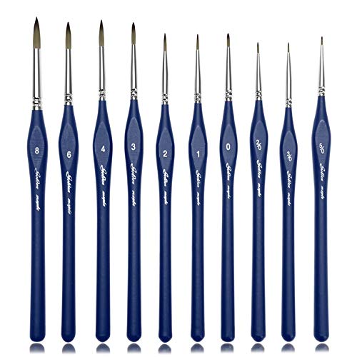 WLOT Juego de pinceles de pintura profesional cepillo de nailon para acrílico acuarela pintura al óleo por Golden Maple.