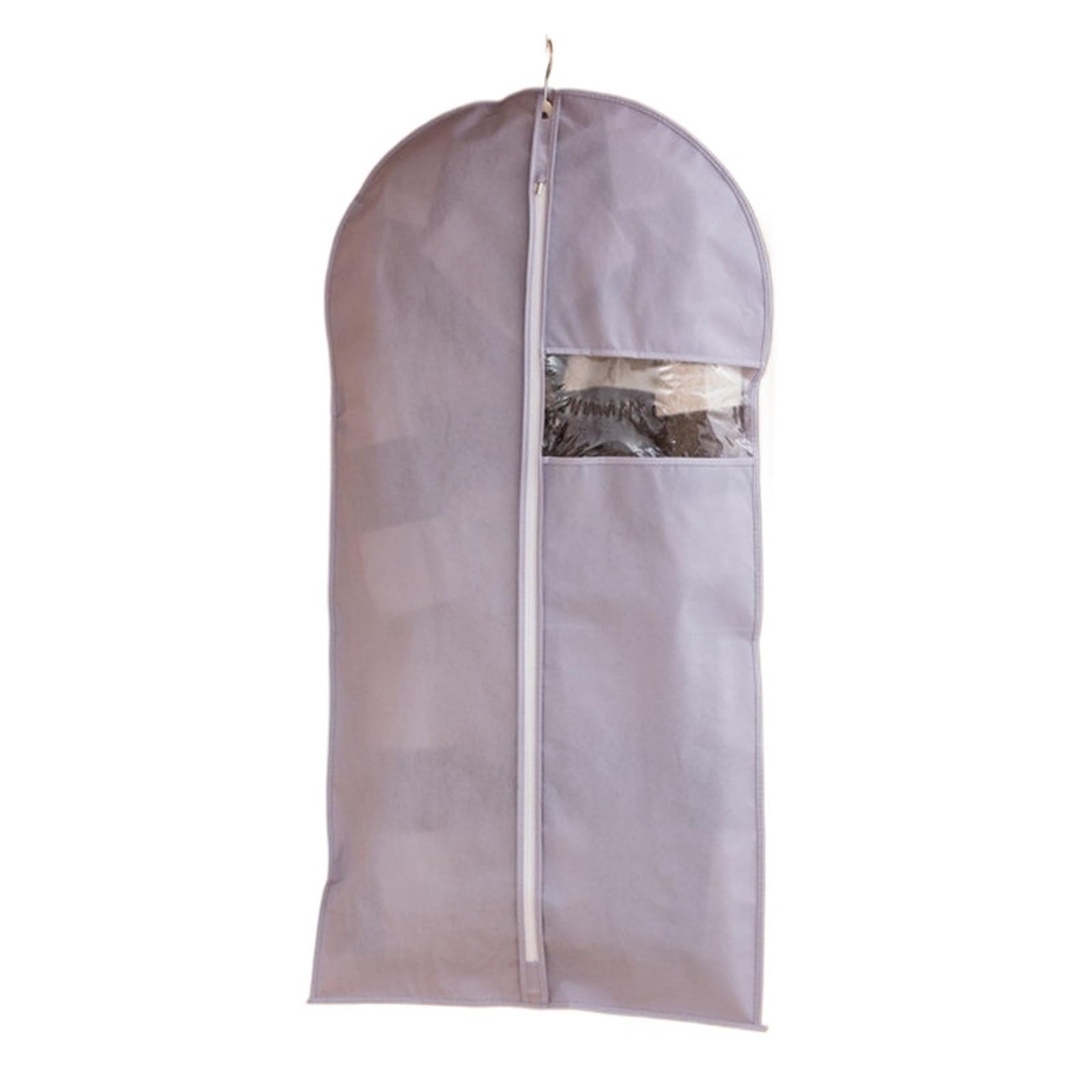 Garment Bag 5pcs Dust-proof Cover For Suit Non-woven Cloth Visible Transparent Window Clothing Proof Jacket Clothes Bag Protection(Taro purple,About 60x120cm)