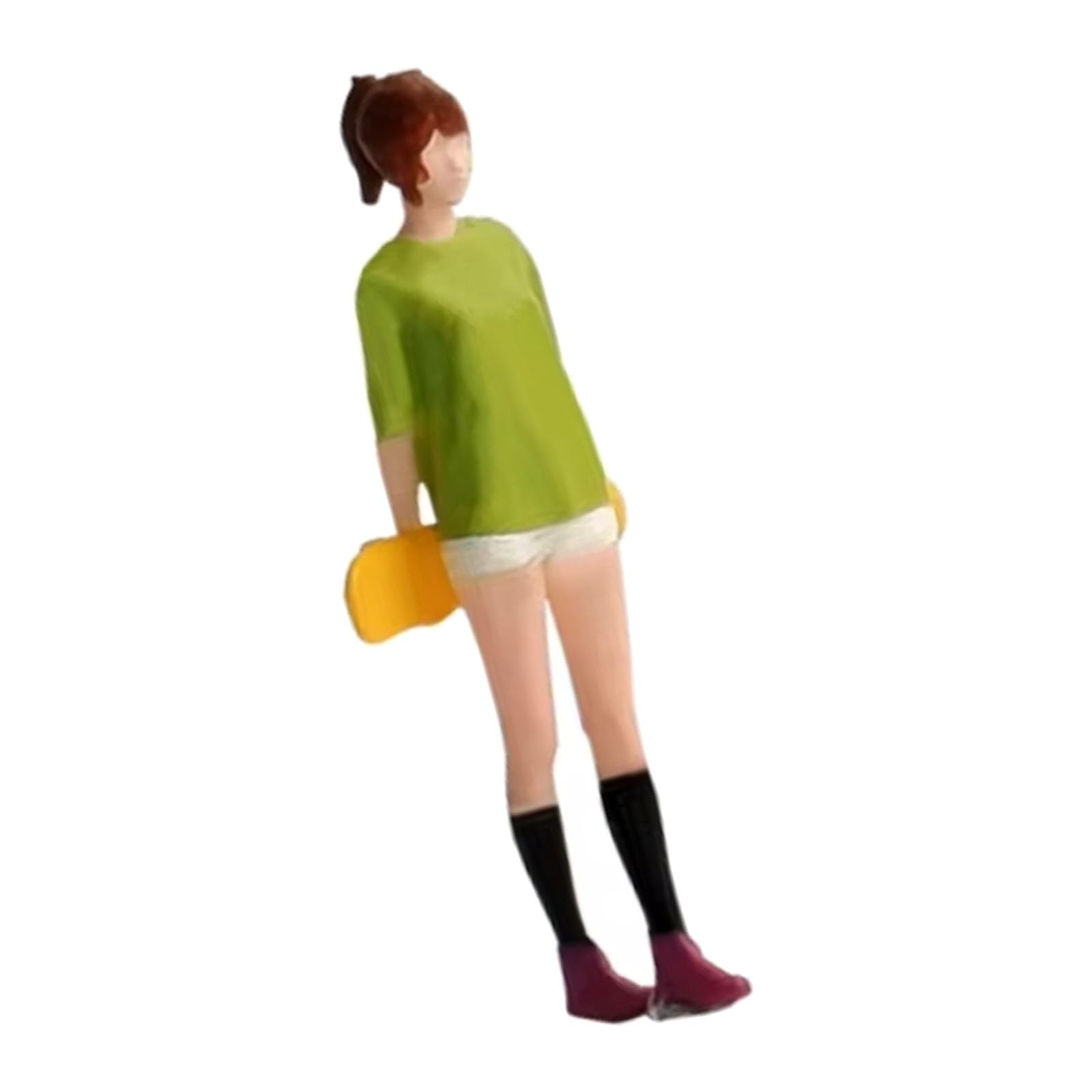 Drhtdxej Boys Green Clothes 1/64 Scale Realistic Resins Skateboard Girl Sculpture For Model Train Layouts And Dollhouses Landscape Decorations