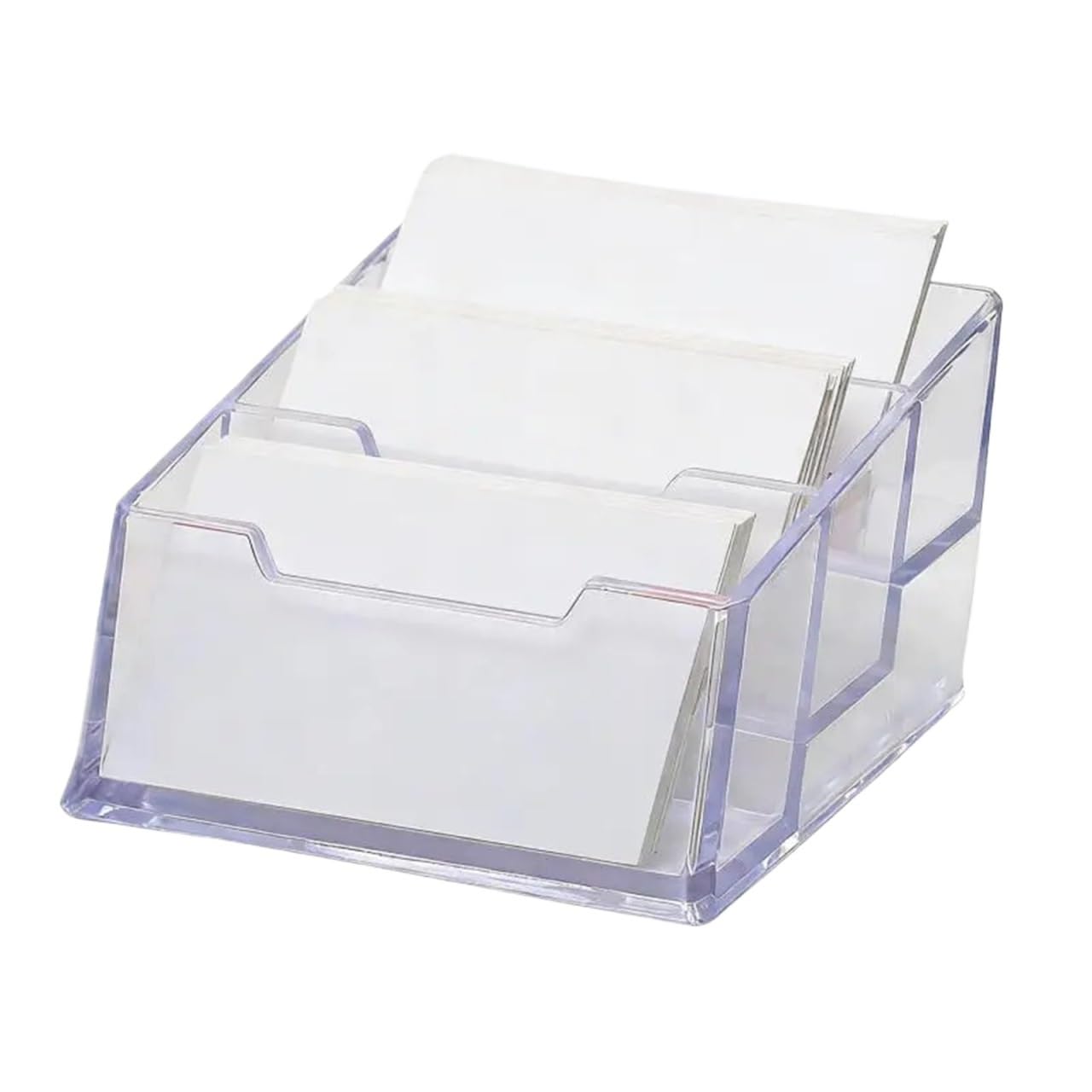 Yangshe Three Grid 8Pcs Clear Acrylic Business Card Holder Desk Display Stand For Office Storage
