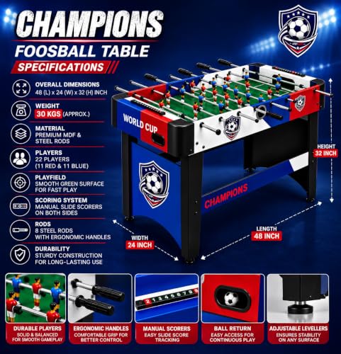 Image of STEP OVER Grandmaster Strongman Foosball Table ||Limited Edition || Strong and Sturdy Model for Adults & Kids ||Home, Office, Resorts, Hotels,Schools|| Heavy Duty|| 2026 Edition