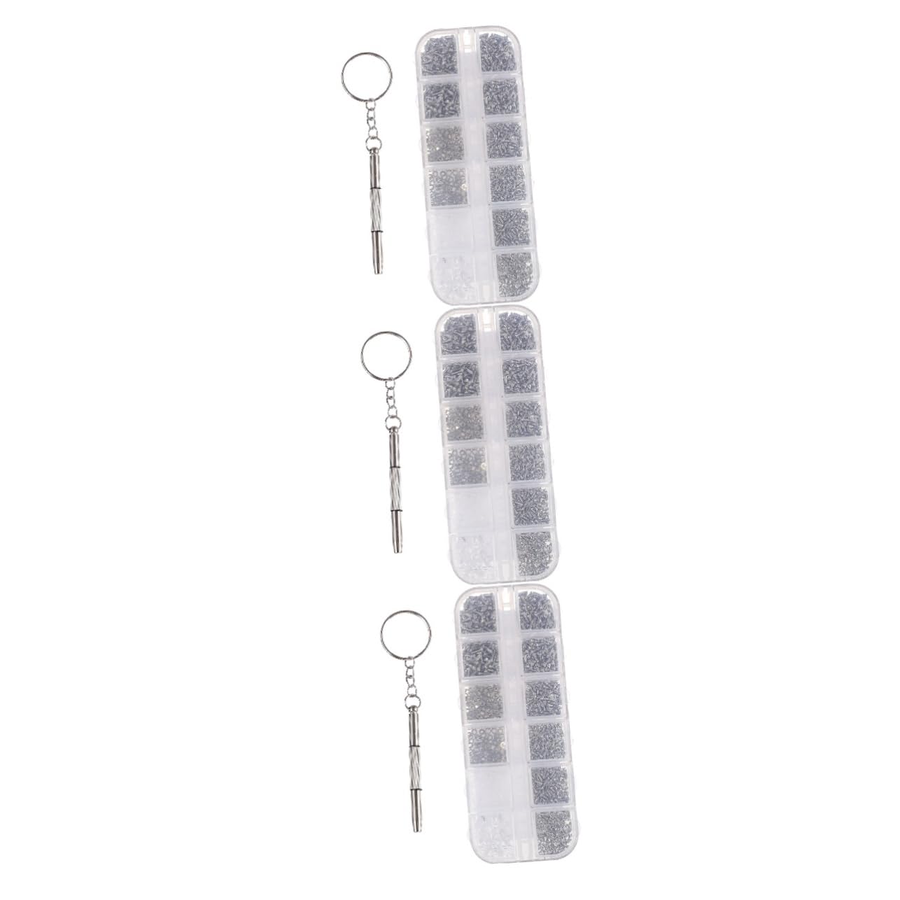 CALLARON 3 Sätze Brillenschrauben -kit Reparatur Gläser Rostfreier Stahl Silber 1100 Stück * 3