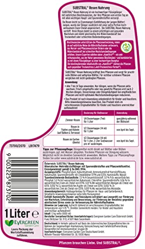Substral Rosendünger, Flüssigdünger mit Extra Eisen, für alle Rosen auf Balkon oder Terrasse, 1l – Bild 3