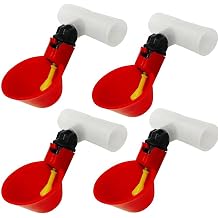 4 Pcs Automatic Chicken Bird Feeder Duck Drinker Feeder Poultry Watering Can Cup Bowl Dispenser Backyard Chicken Flock