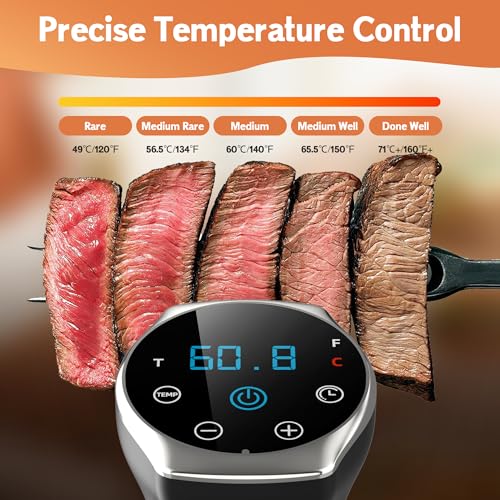 Karinear Sous Vide Cooking Kit with Extractor Pump, Sealed Bag Clip, Temperature Control, LED Display, 1100W Immersion Circulator & Recipes - Image 3