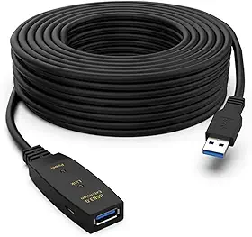 HDMatters Cabo Extensor Repetidor USB 3.0 Ativo 10 Metros Reforçado Blindado Preto Macho Fêmea