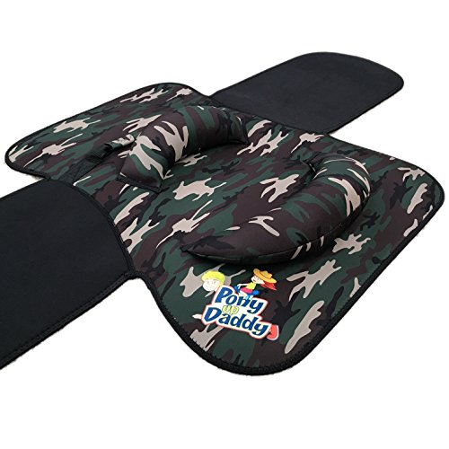 Pony Up Daddy - Neoprene Parent Saddle with Easy Close Strap - Features Padded Seat and Grab Handle for Safe and Comfortable Play Pony Rides - Fits Up to 50