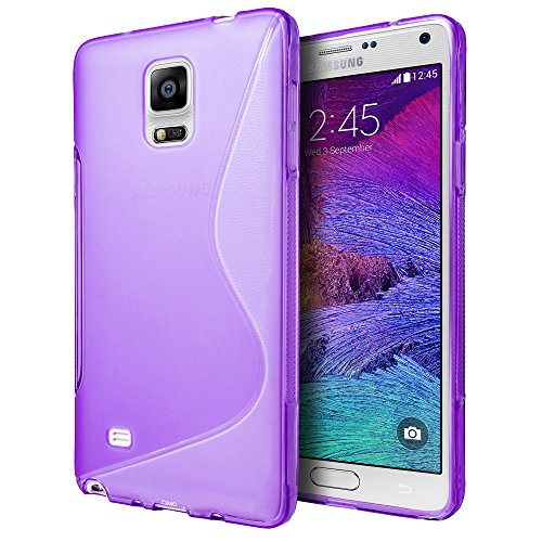 Samsung Galaxy Note 4 Case, Cimo [Wave] Premium Slim TPU Flexible Soft Case For Samsung Galaxy Note 4 (2014) - Purple