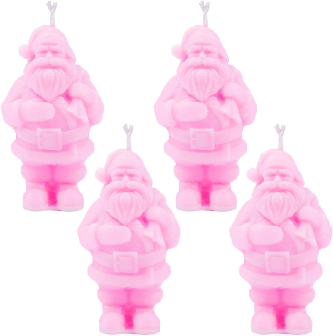 Blessfull Healing Pink Color Santa Claus Shape Soy Wax Candle for Home Decoration Wedding Christmas Birthday Valentine's Day