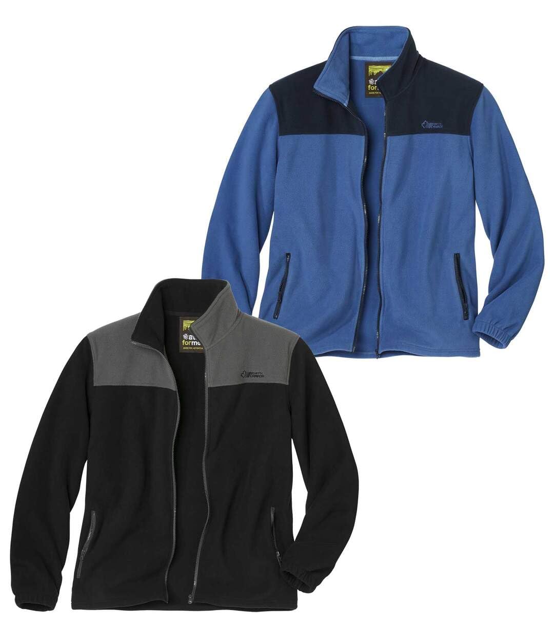 ATLAS FOR MEN - Set di 2 Giacche in Pile da Uomo - Giacca in Pile con Zip - Collo Alto - 2 tasche - Disponibile in taglie forti