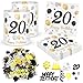 20 Stück Servietten 20. geburtstag+ 12 Stück Windlicht Tischdeko 20 Geburtstag + 500 Stücke Konfetti 20 Geburtstagsdeko Schwarze Gold, Deko 20. Geburtstags, Tisch Deko 20 Jahre Happy Birthday Jubiläum