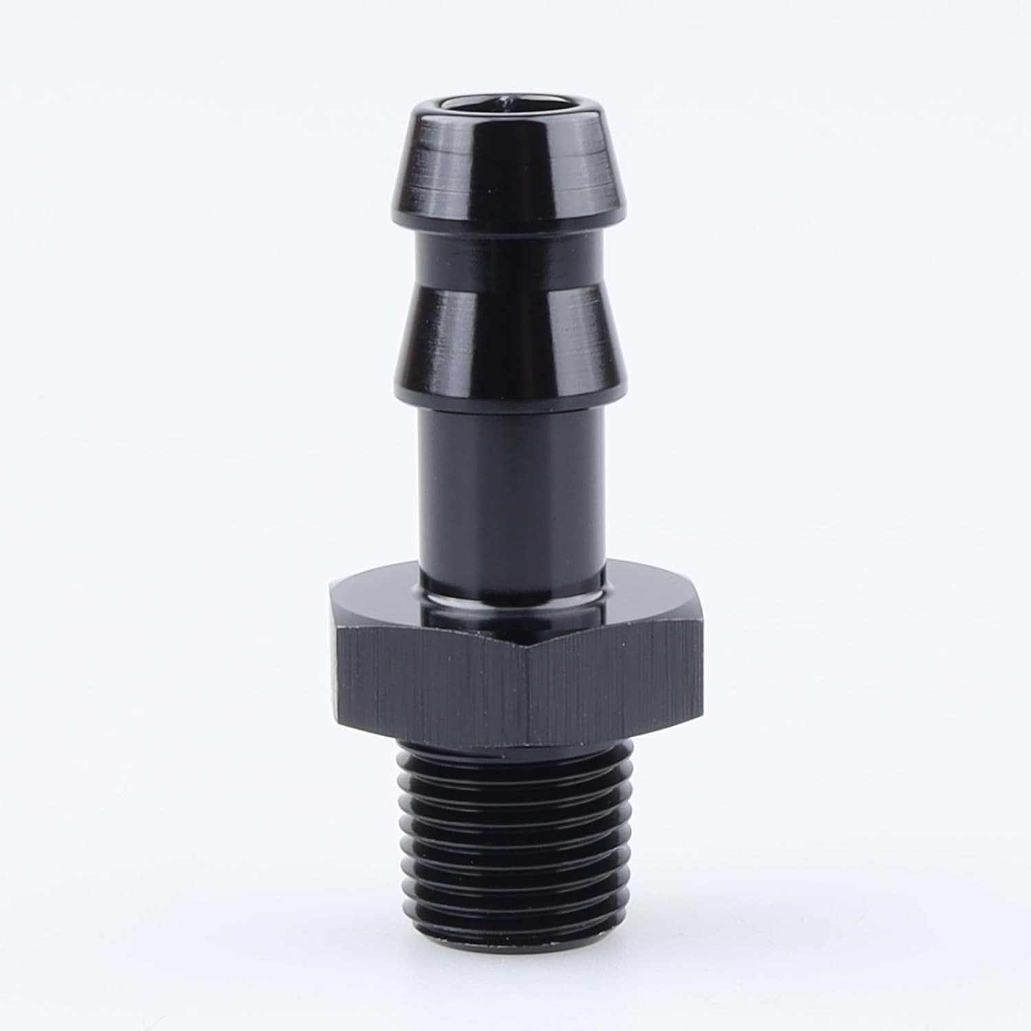 AC PERFORMANCE Male 1/8" NPT to 5/16" Hose Barb Fitting Aluminum Black