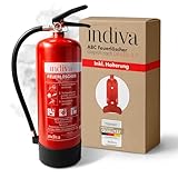 Pulverfeuerlöscher Brandklassen ABC - Feuerlöscher 6kg - Dauerdrucklöscher 43A 233 B C - Löscher...