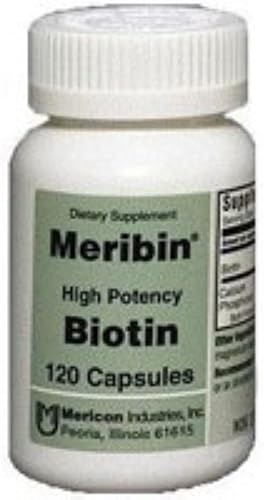 Meribin de alta potencia biotina 5 mg cápsulas suplemento 120 ea