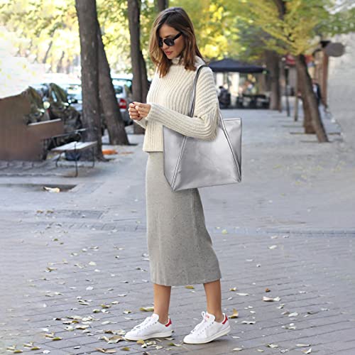 Ob Ourbag Women's Tote Handbags, Large Fashion Designer Elegant Shoulder Bag Purses For Ladies, Silver #TOP3
